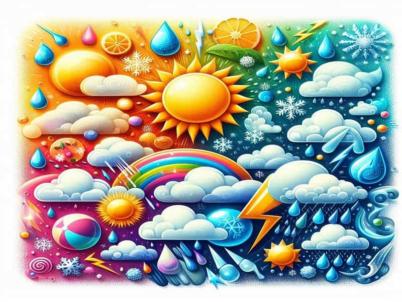 عکس آب و هوا به انگلیسی دیروز هوا بارانی بود به انگلیسی