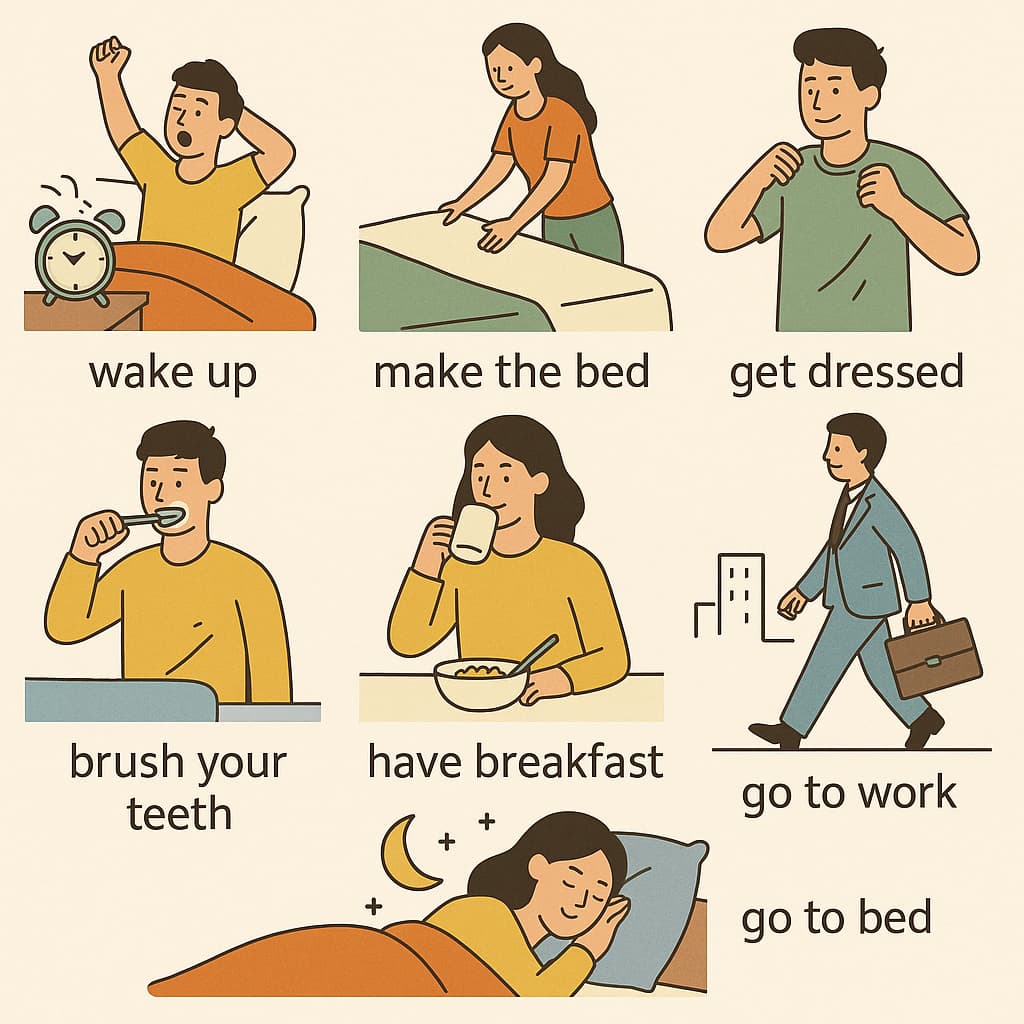 اصطلاحات انگلیسی درباره عادات روزانه و روتین زندگی