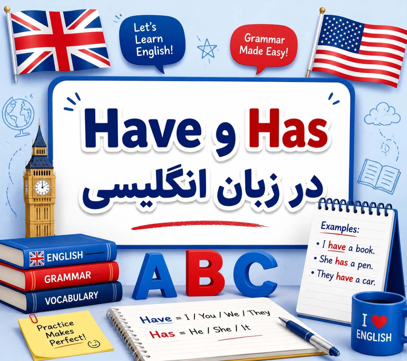 آموزش ساده Have و Has در زبان انگلیسی