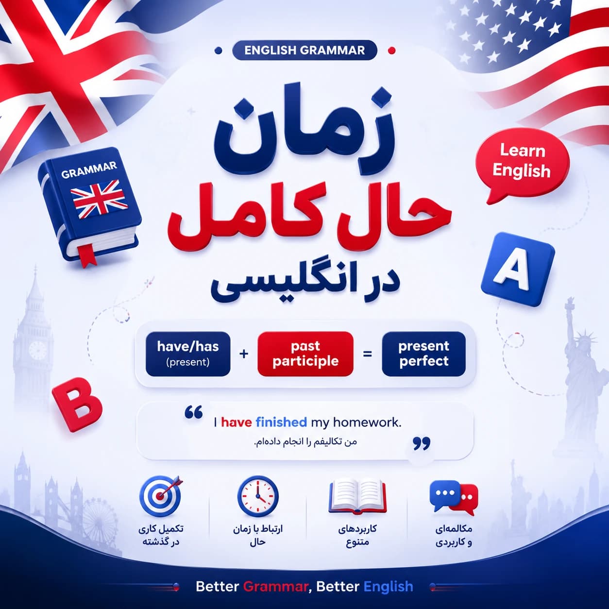 آموزش زمان حال کامل در انگلیسی (Present Perfect)