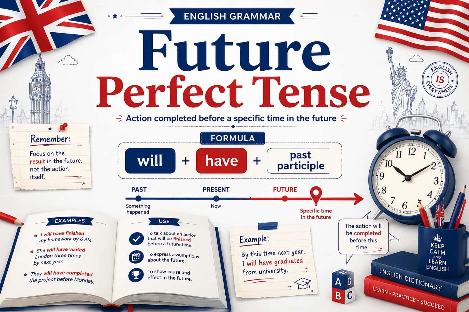 گرامر زمان آینده کامل (Future Perfect Tense) در زبان انگلیسی