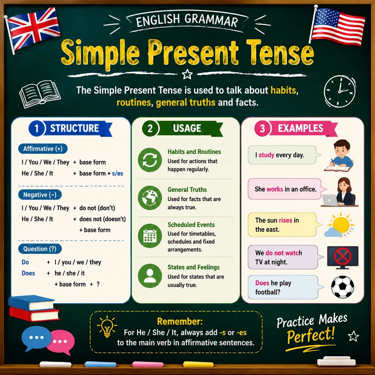 زمان حال ساده انگلیسی (Simple Present Tense)
