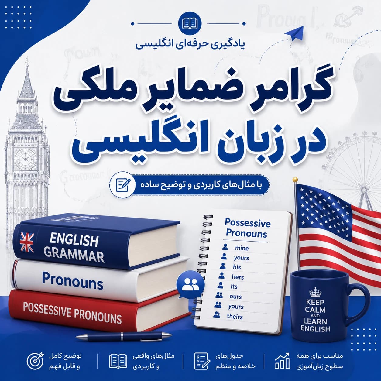 گرامر ضمایر ملکی (Possessive Pronouns) در زبان انگلیسی