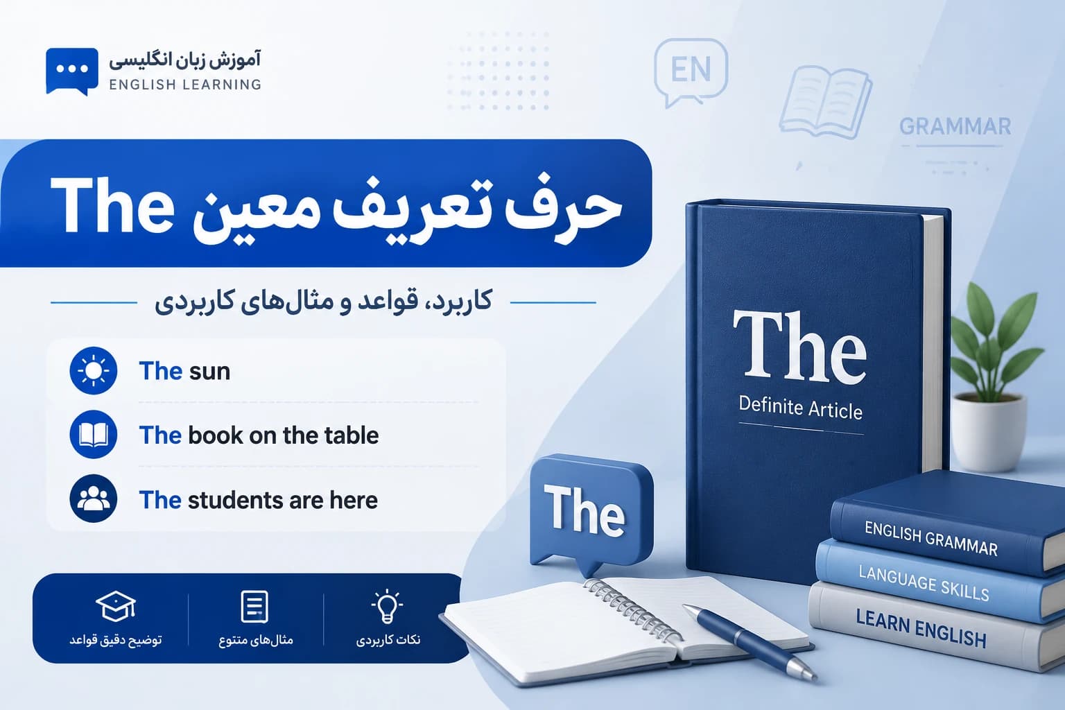 حرف تعریف معین The و کاربرد در زبان انگلیسی