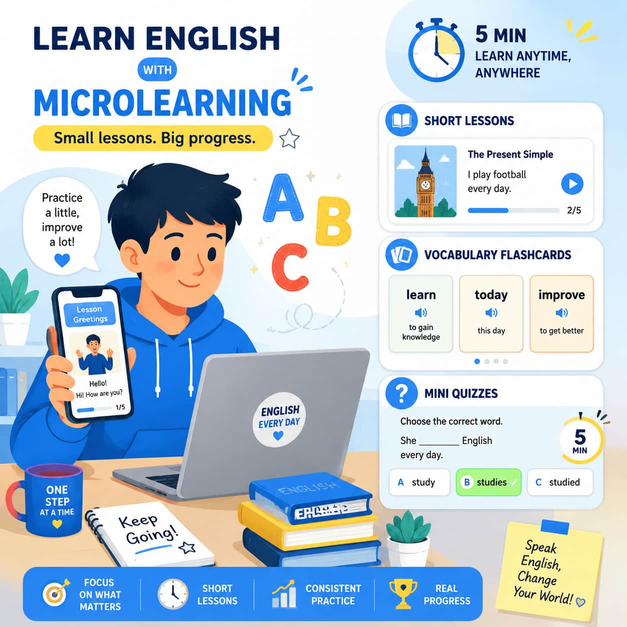 یادگیری زبان انگلیسی با روش میکرو لرنینگ (Microlearning)