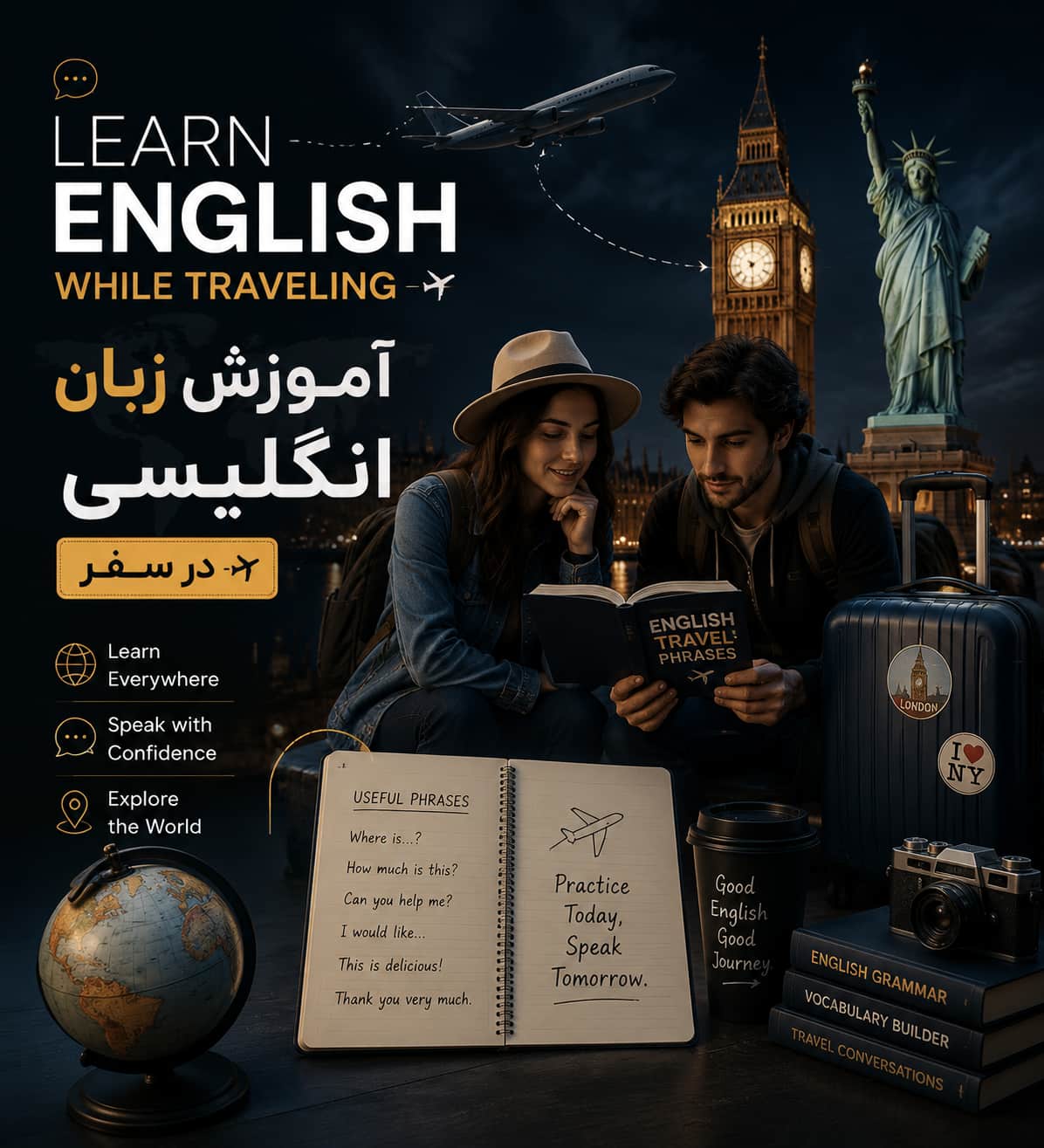 آموزش زبان انگلیسی در سفر