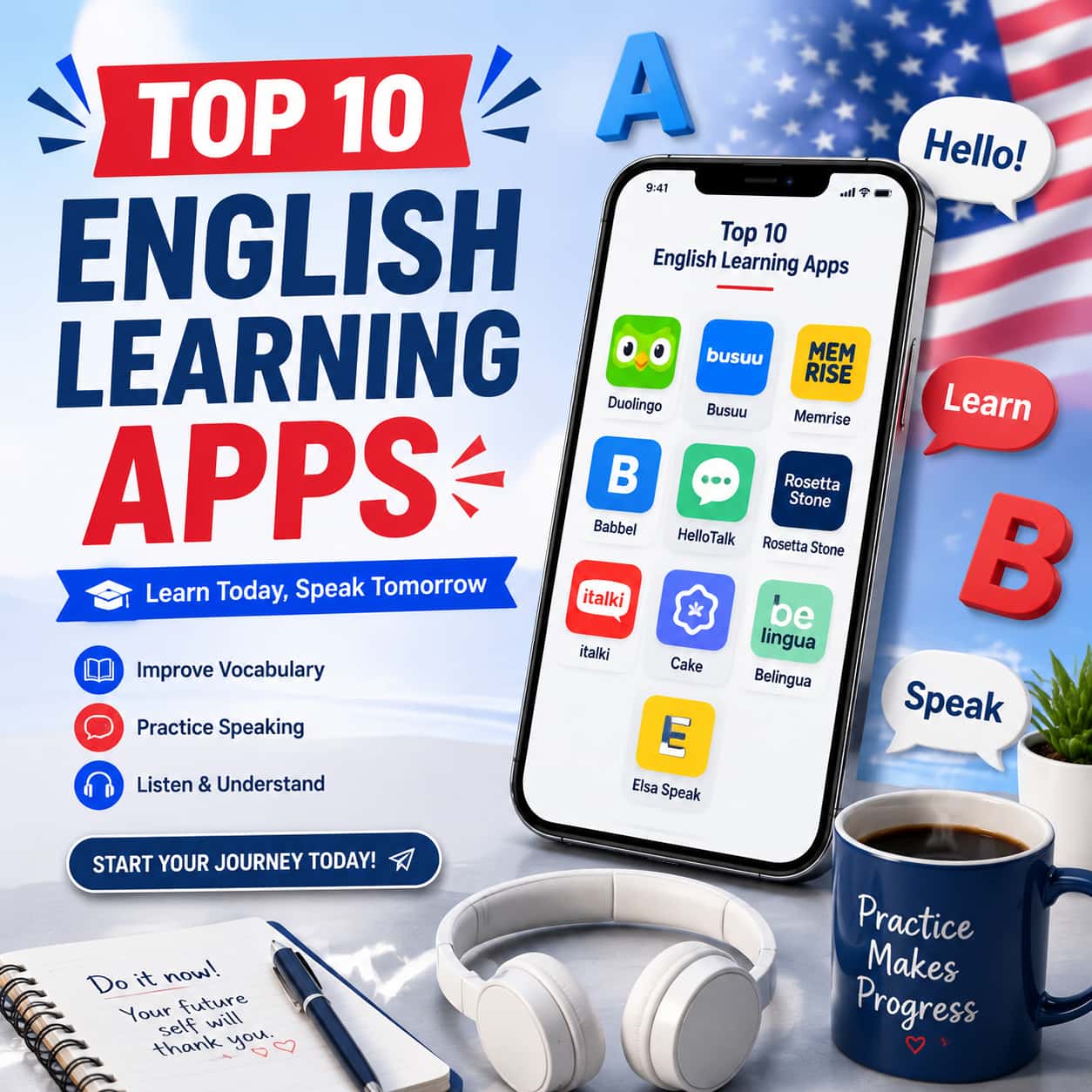 ۱۰ اپلیکیشن آموزش زبان انگلیسی