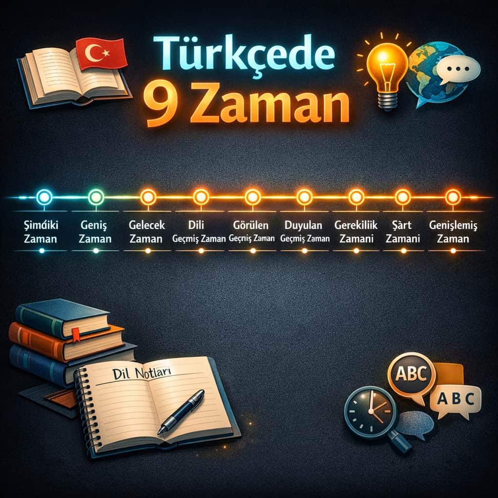 یادگیری 9 زمان در گرامر زبان ترکی استانبولی