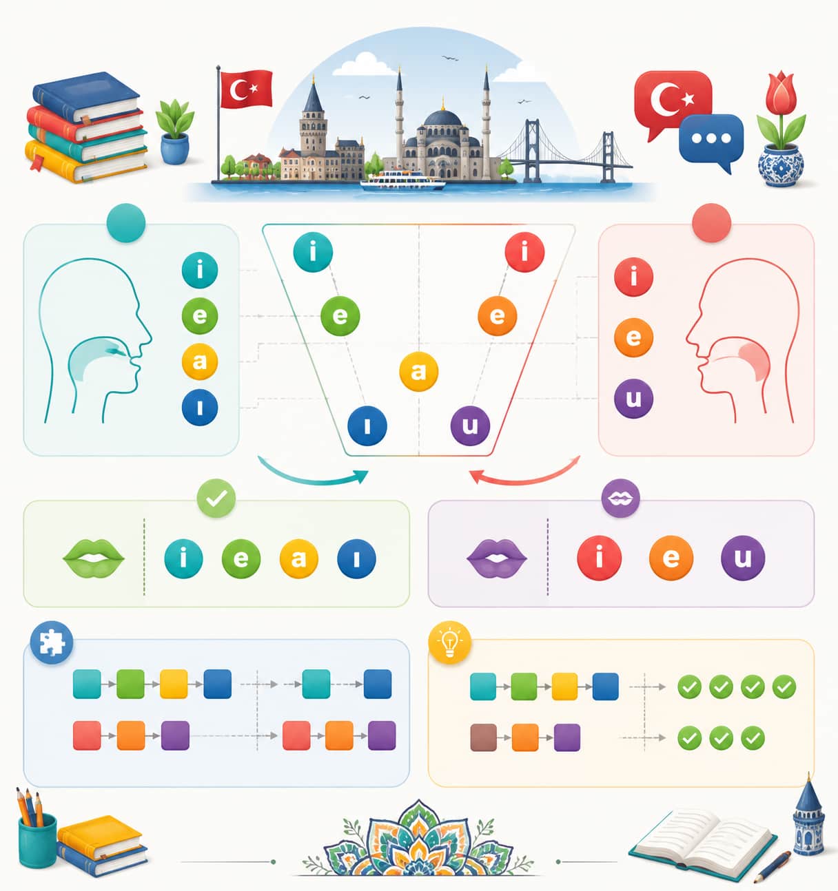 قوانین Vowel Harmony (واکه‌ها) در ترکی استانبولی
