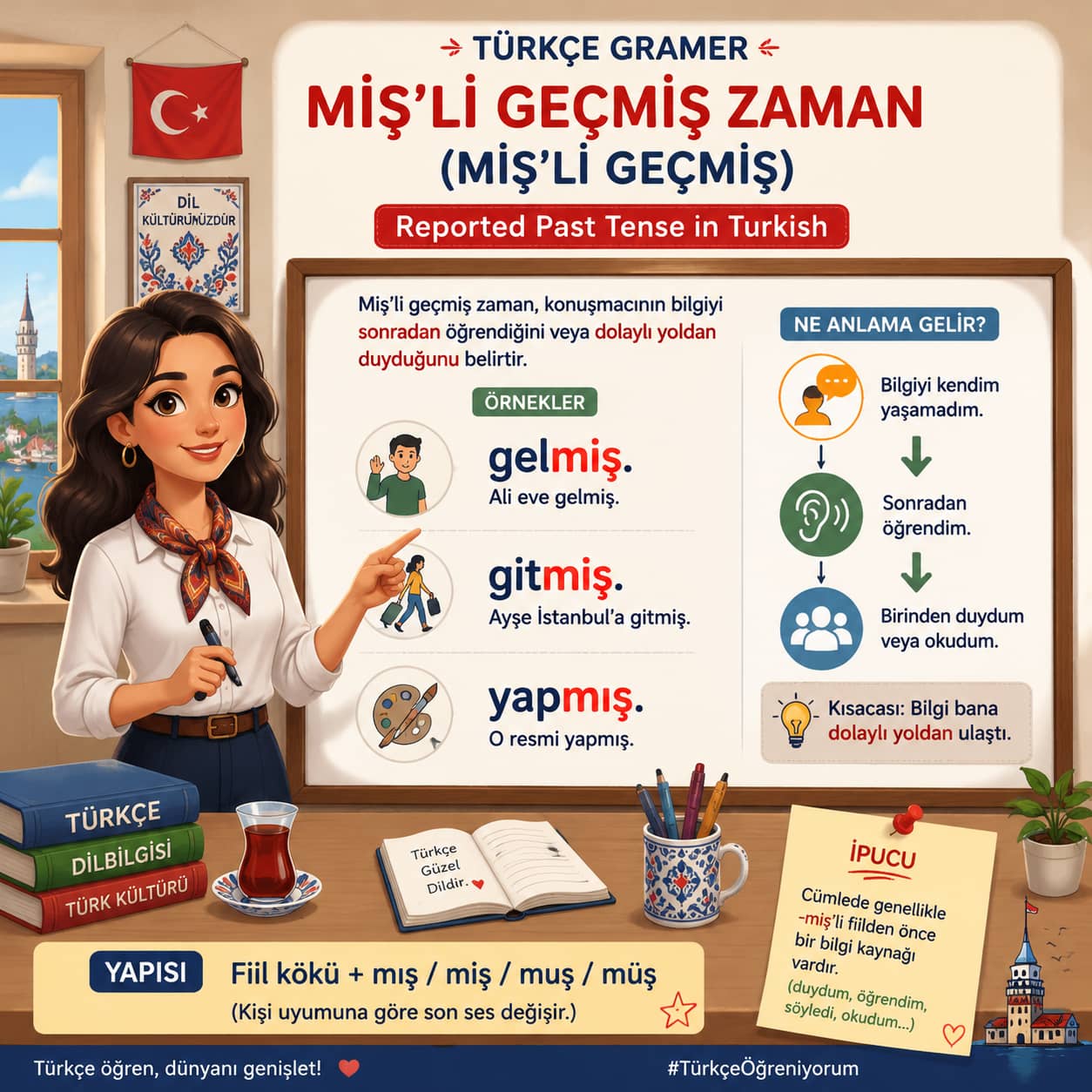 آموزش گذشته نقلی در ترکی استانبولی (گذشته نامشخص)