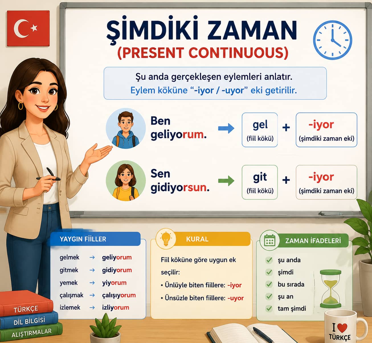 آموزش حال استمراری در ترکی استانبولی (Şimdiki Zaman)