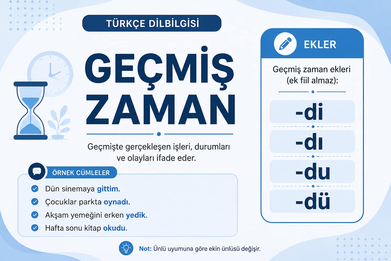 زمان گذشته ساده در زبان ترکی استانبولی (Belirli Geçmiş)