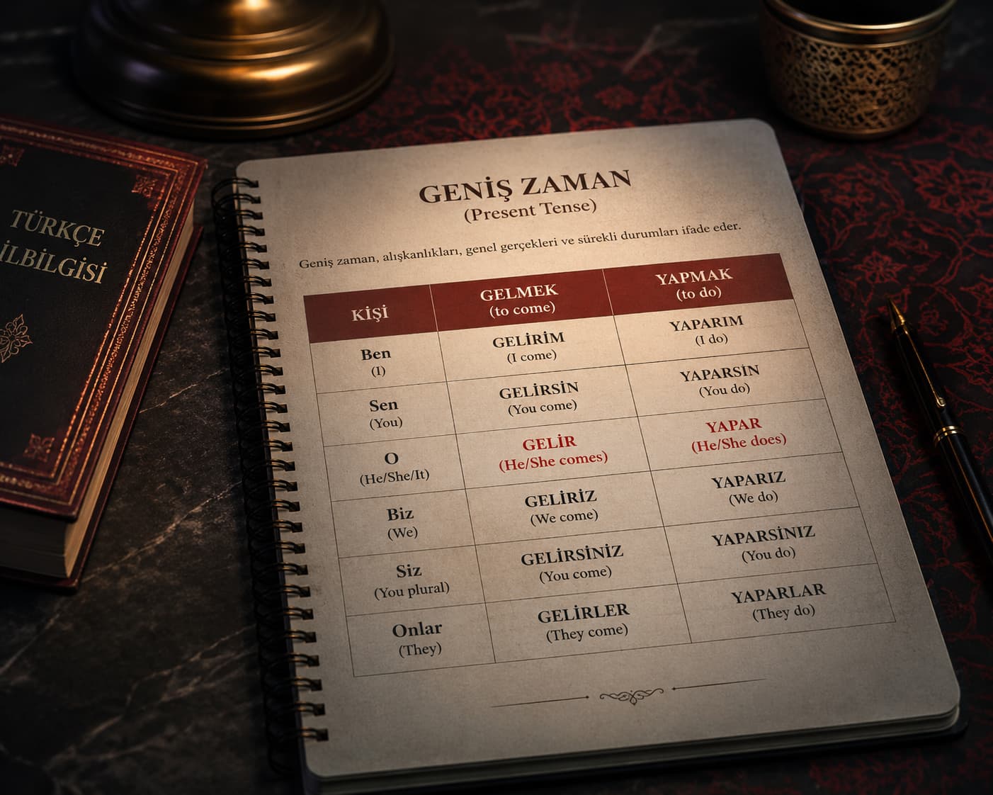 زمان حال ساده در زبان ترکی استانبولی (Geniş Zaman)