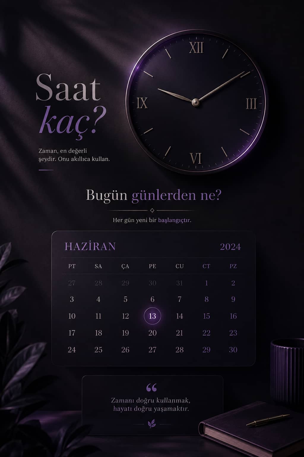 ساعت و تاریخ در زبان ترکی استانبولی