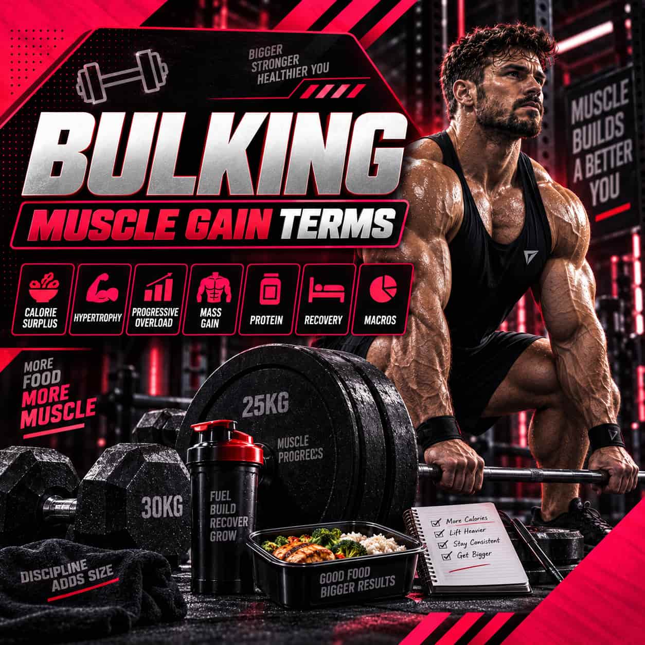 اصطلاحات مربوط به عضلهسازی و افزایش حجم (Bulking)